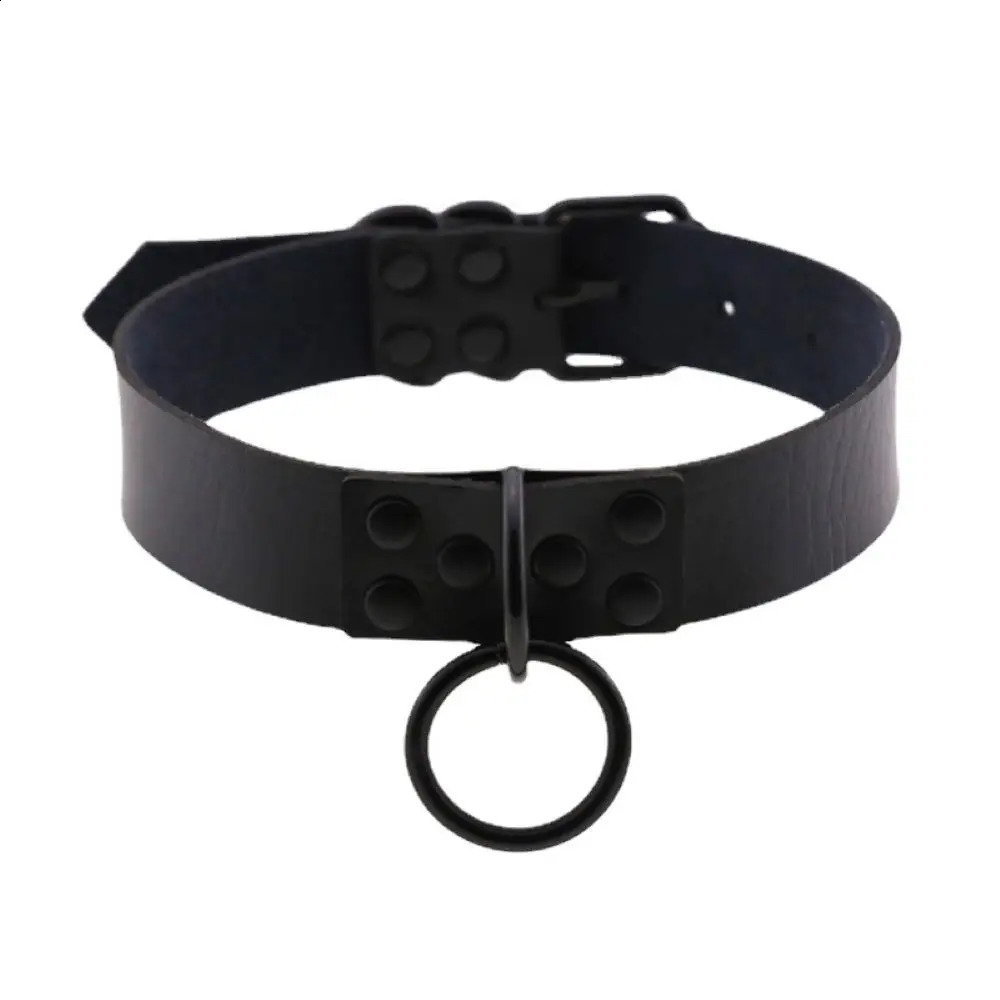 Black Red Punk Gothic Choker Necklace Handmade Collar belt Necklaces Leather choker party jewelry chunky necklace 251023