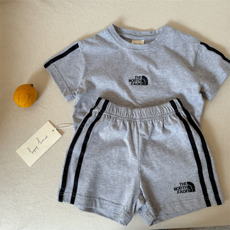 kids clothing designers Boys Short Sleeve Set 2-Piece 2025, American Style Sporty Shorts Outfit, Lightweight Summer Clothes for Kids Free Shipping