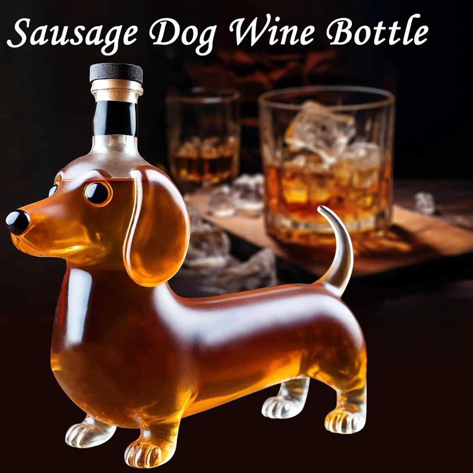 Dachshund Dog Shape Decorative Decanter Liquor Bottles Liquor Bottle Statue Wine Container for Birthday Christmas Y251024