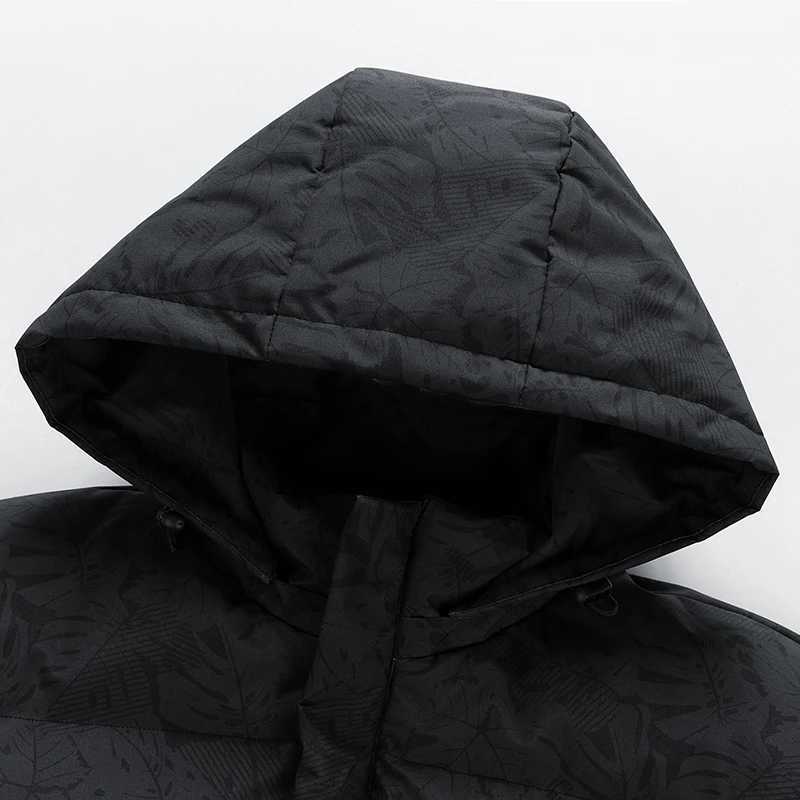 New Mens 3D Floral Print Parka Coat Winter Cotton Padded Jacket Men Hooded Warm Camouflage Thickened Down Cotton Padded Jackets Z251024