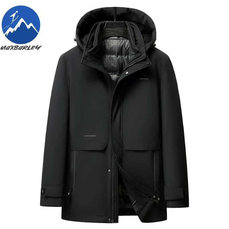 Maxbarley Men Down Jacket New Detachable Inner Layer Outdoor Working Lightweight Padded Jacket Casual Business Warm Winter Coat Z251024
