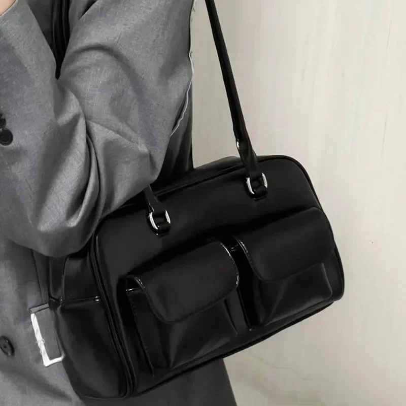 Vintage Women Business Shoulder Bags Simple Ladies Commute Tote Bag Pu Leather Female Underarm Bag Burgundy Large Handbags Purse 251023