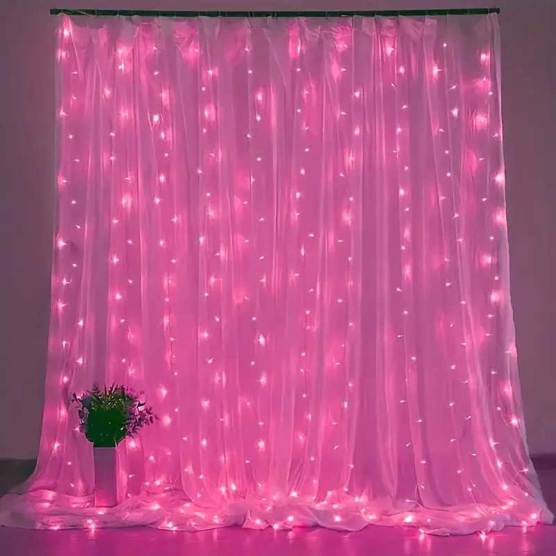 Wedding Garland Fairy Lights Outdoor 8 Mode LED USB Curtain Light String Christmas Tree Holiday Decoration Garden Light C251024