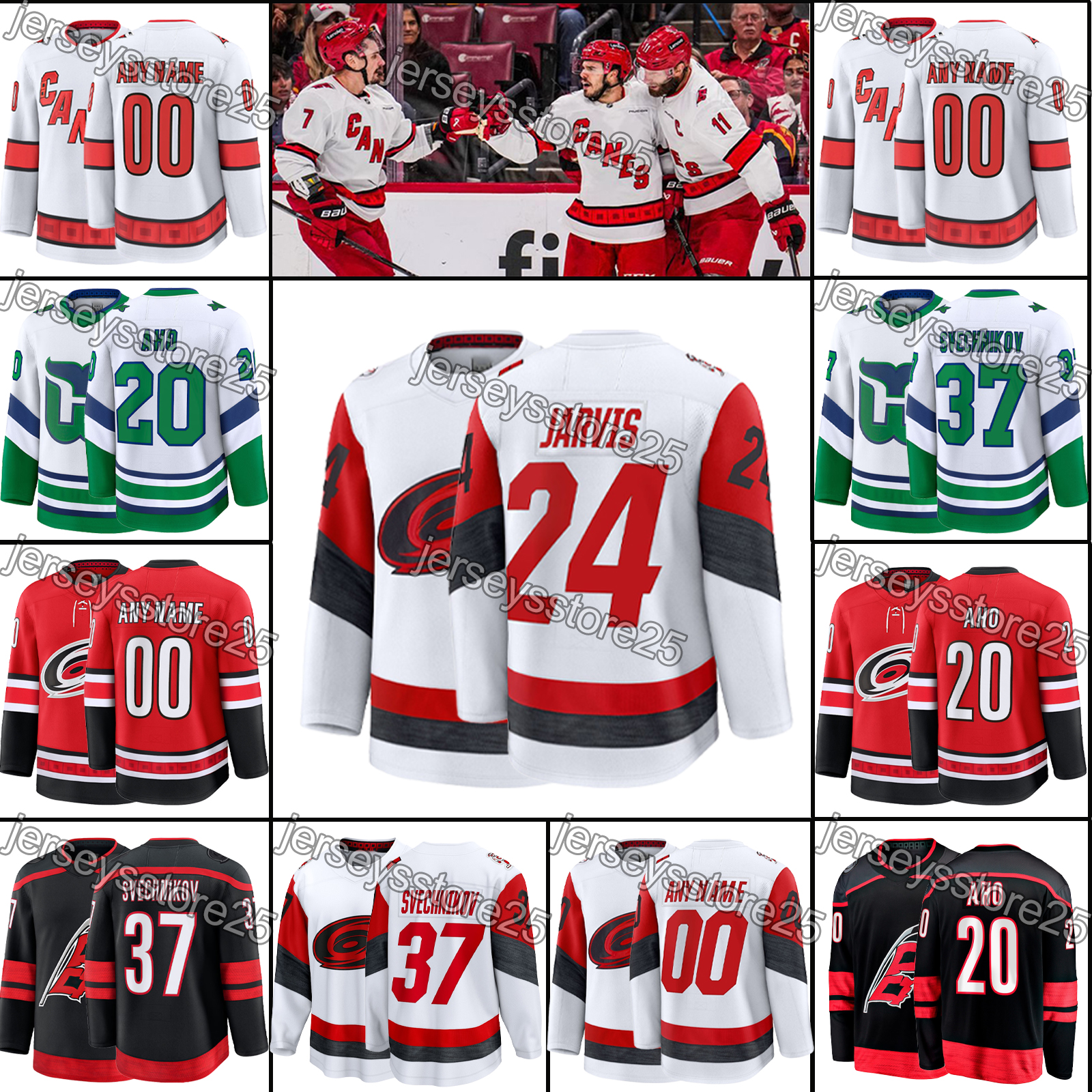 #88 Martin Necas Jersey Carolinacity Hurricanes Jersey #20 Sebastian Aho Jersey Andrei Svechnikov #7 Dmitry Orlov #24 Seth Jarvis Martinook Shayne Hockey Jersey