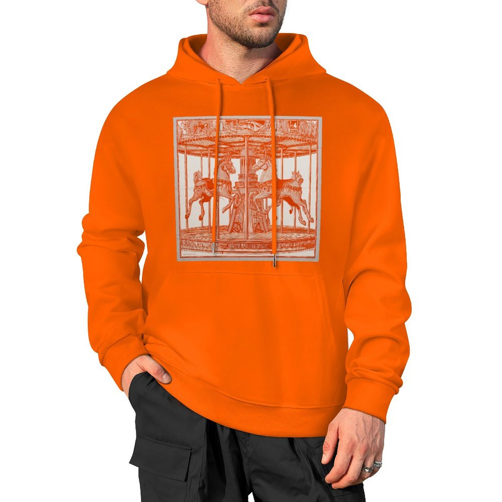 H Designer Fall Winter Hoodie Luxury Horse Print Design Unisex Long Sleeve Streetwear Hip Hop Oversized Fit Hoodie Men's Fashion Apparel H61