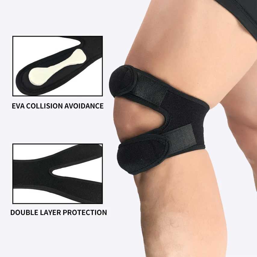 1PC Pressurized Knee Wrap Sleeve Support Bandage Pad Elastic Braces Knee Hole Kneepad Safety Basketball Tennis CyclingW251024