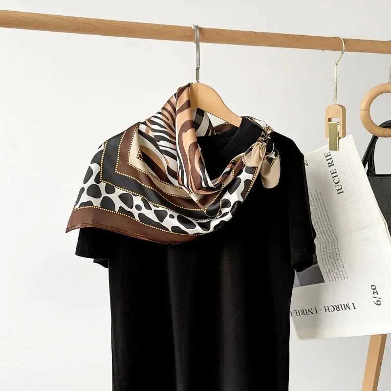 70cm Zebra Print Leopard Dot Printed Scarf Wen Geetric Colorblocking Imitation Silk Scarf Retro Versatile scarf Shl Y251024