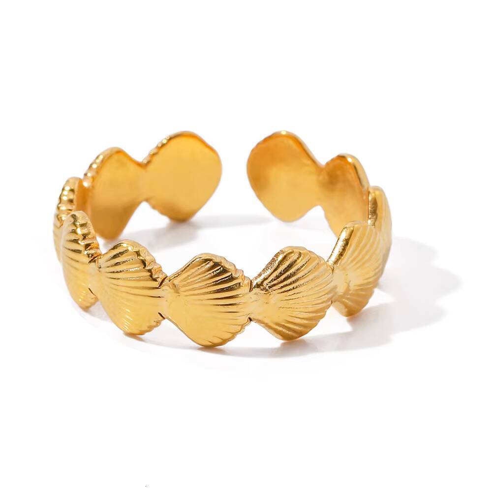 Summer Factory Direct Sales Fashion New Simple 18k Gold Stainless Steel Wheat Ring Accessories