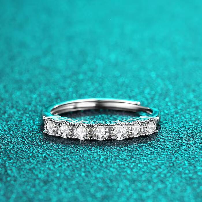 Vvs Clarity Moissanite Diamond Ring Super Flashing S925 Silver Trendy Jewelry Open Adjust Rings for Lady Wedding Gift
