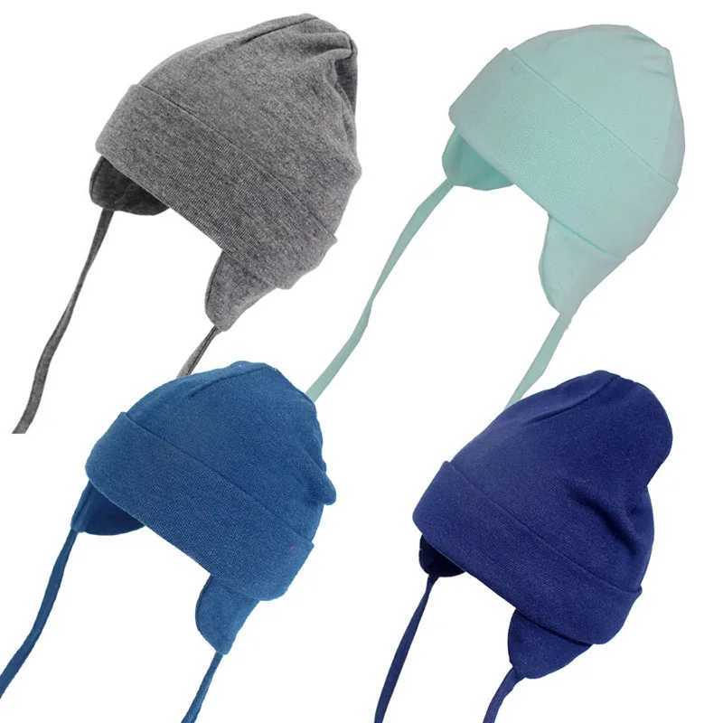 Solid Color Baby Ear Protection Cap 03 Years Girl Boy Children Autumn Winter Warm Earflap Hat Toddler Knitted Beanie Bonnet L251024