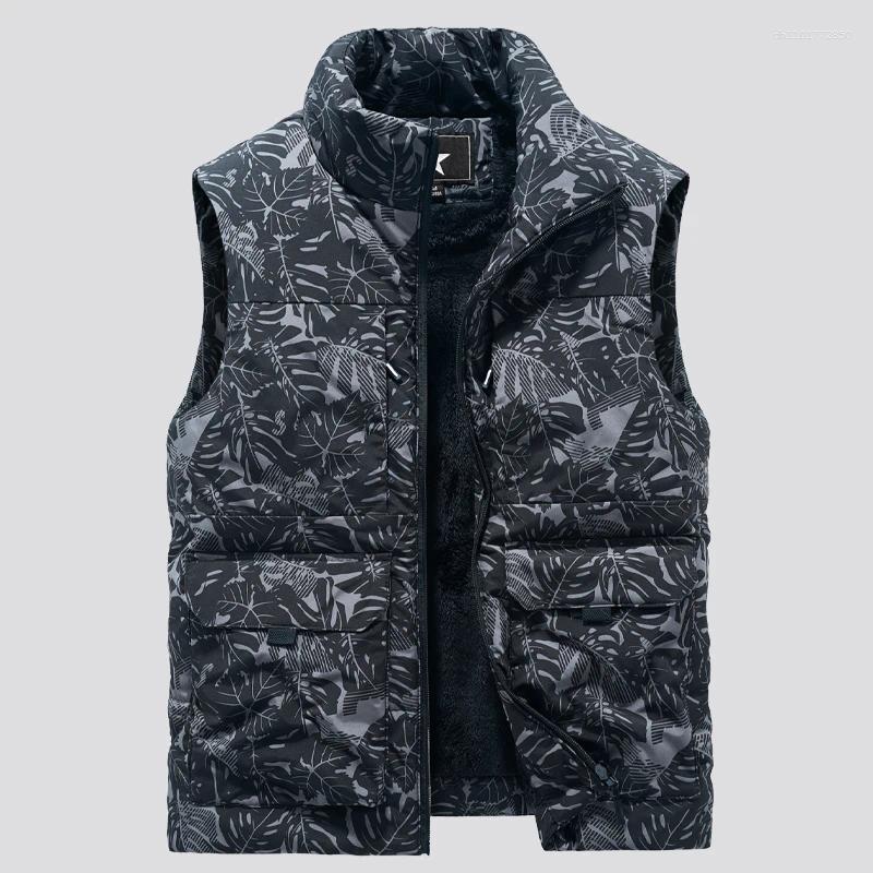 Men's Jackets Sleeveless Coat Multi-Pocket Clothing Winter Vest Fashion Large Size 6XL Male Warm Waistcoat Fleece Men