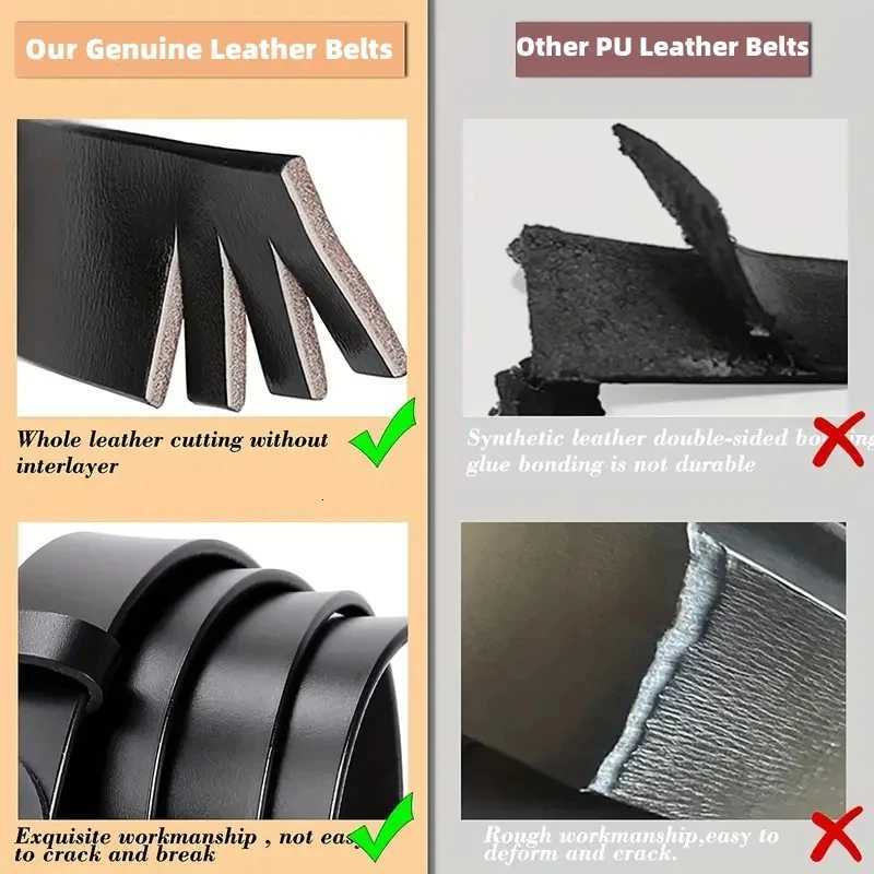 New Western Belts for Woman Plus Size Classic Pin Buckle Belts Black Genuine Leather Waistband Fashion Men Belt with Jeans Pants W251024