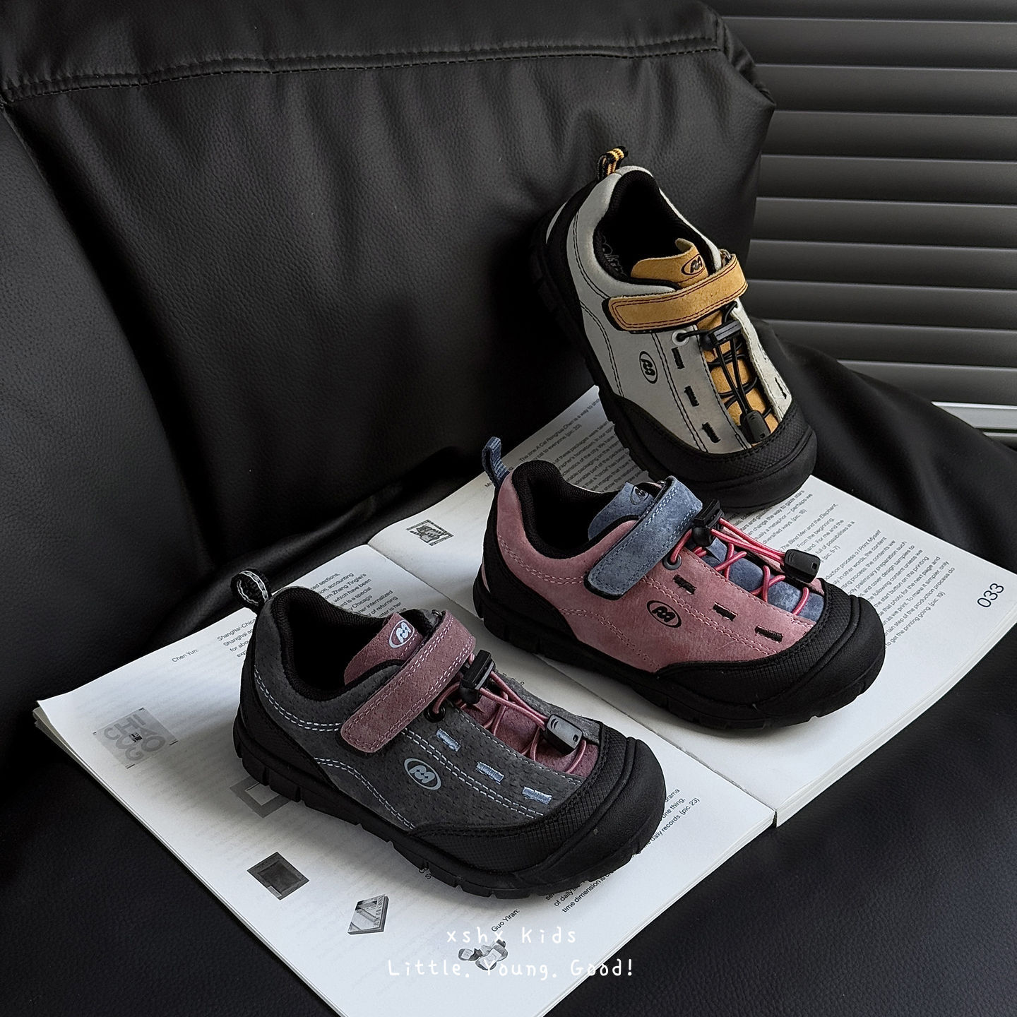Luminous shoe Velcro outdoor autumn new fashion trend shoes, children's mountain rubber soled hiking shoes, casual children's shoes