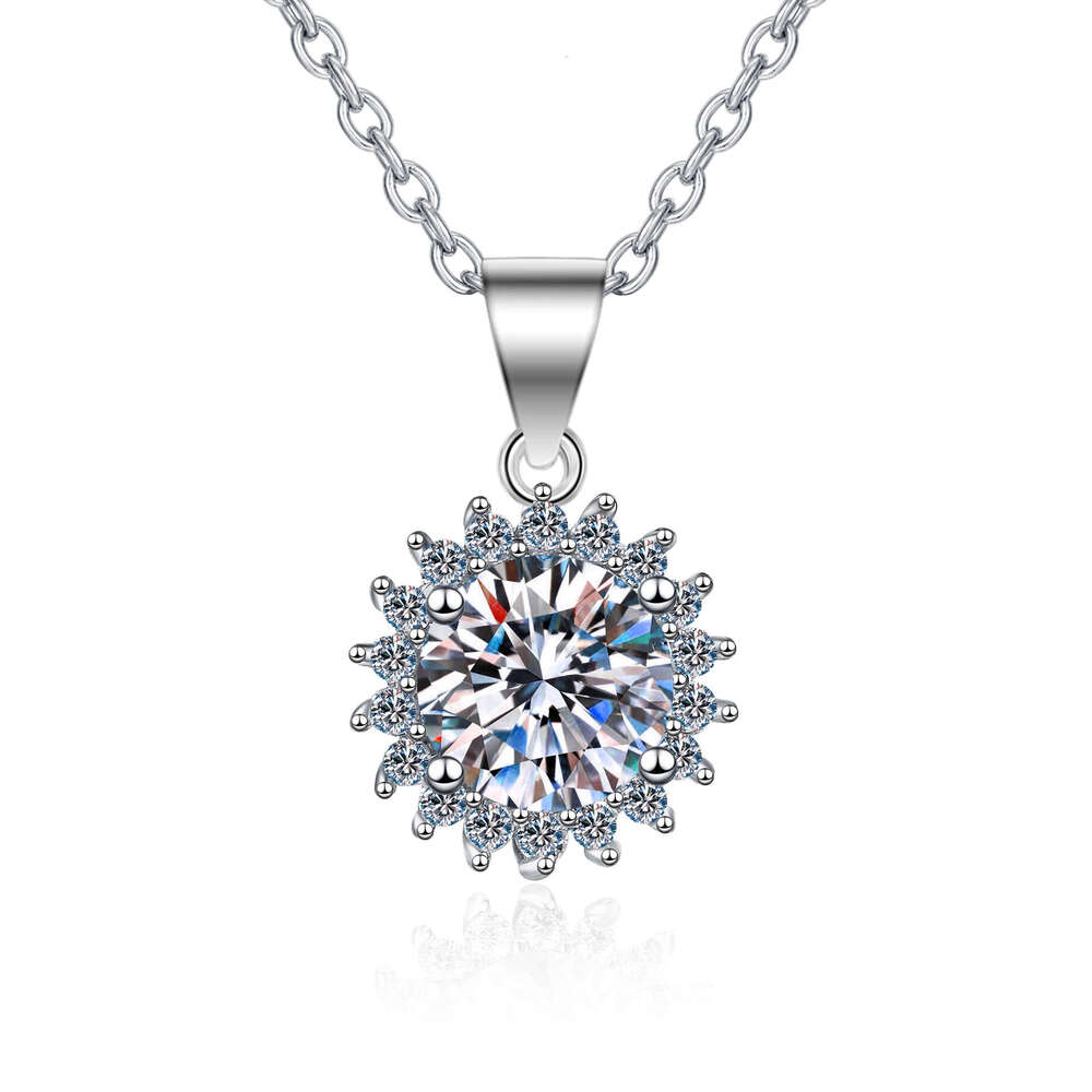 DHCollections-- XDY New Pure Sier Necklace for Women 50 1 3 5 Moissanite Pendant