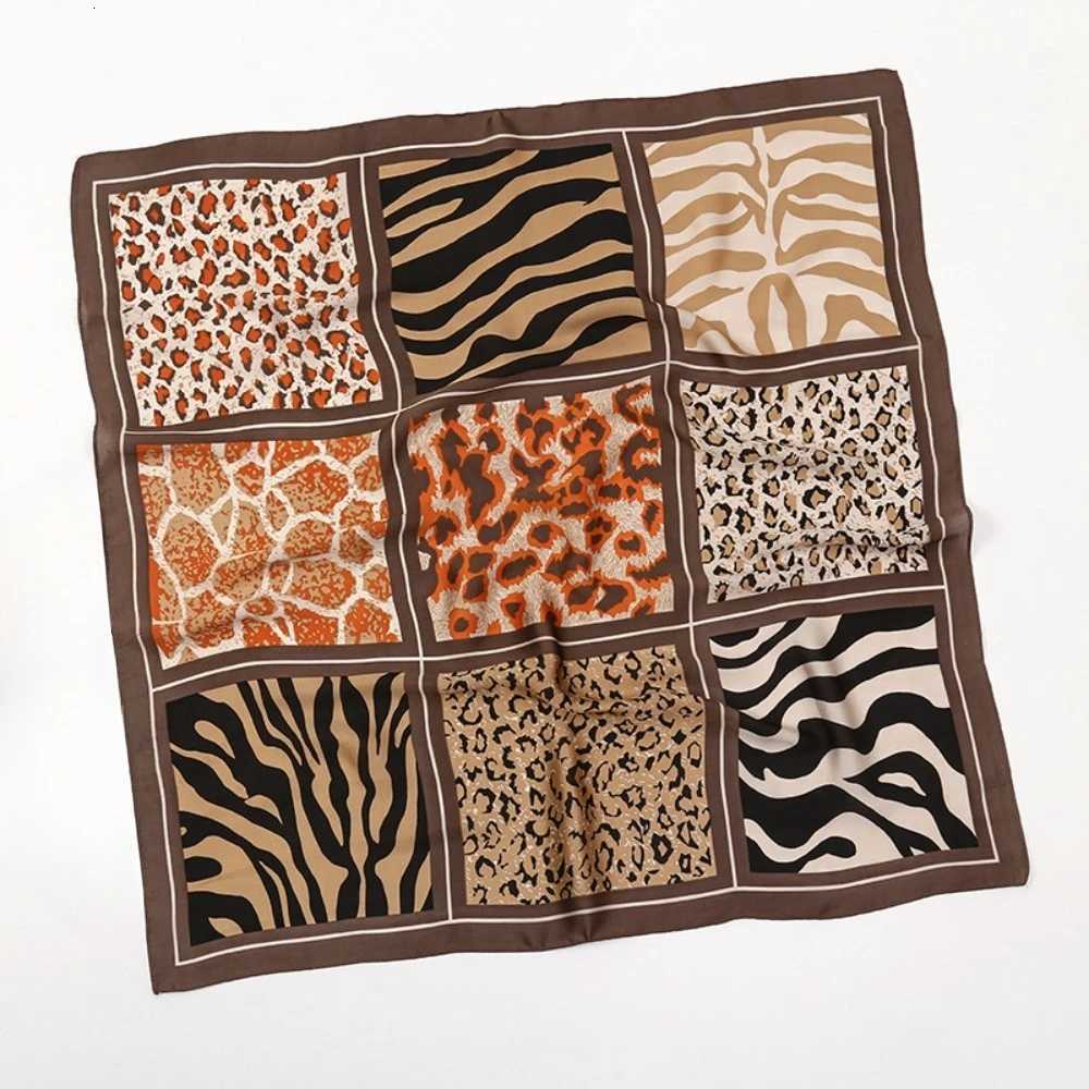 Ninegrid Leopard Print Scarf Men Wen Autumn Winter Imitation Silk Scarf Clothes Bags Accories Scarfs Shl scarf Y251024