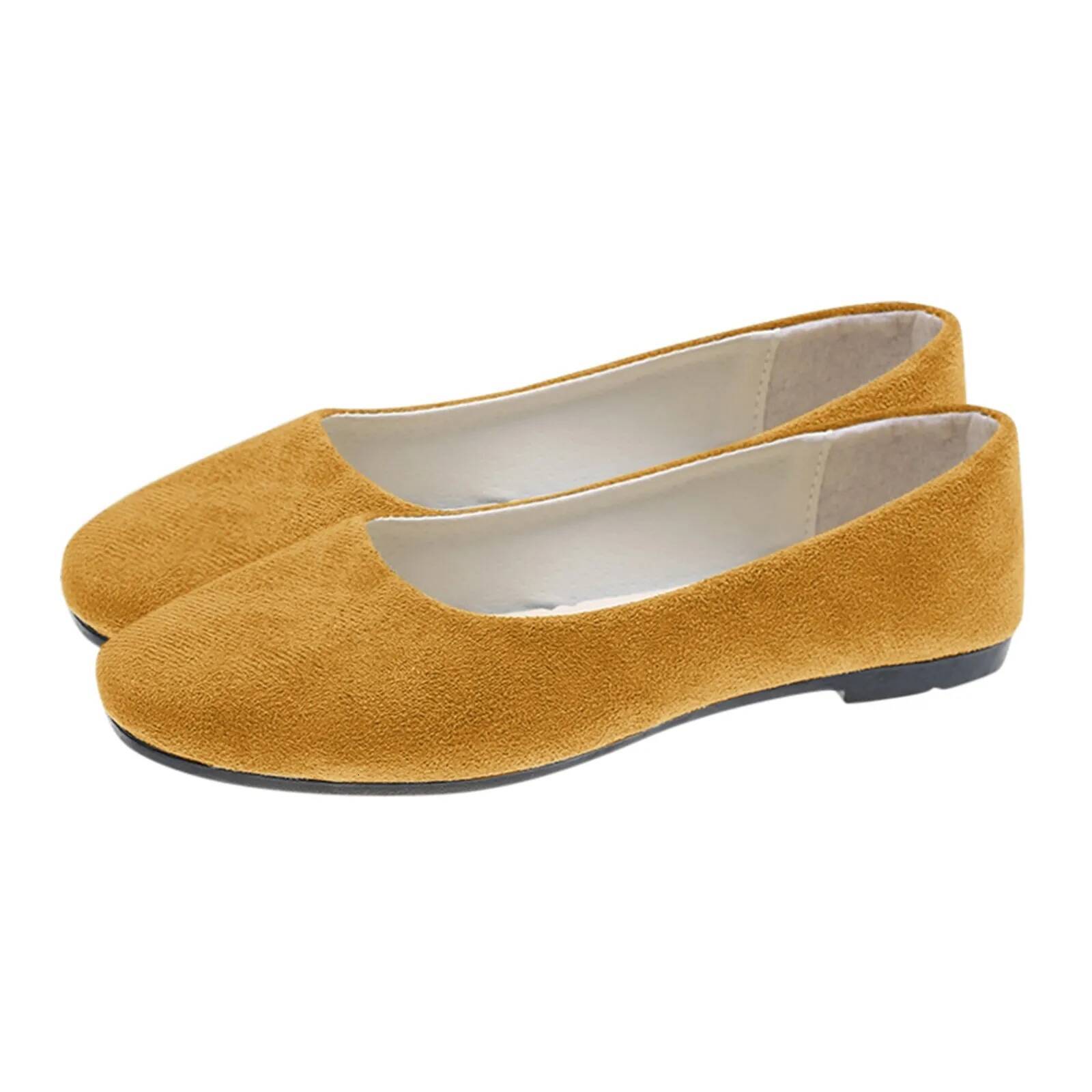 Woman Casual Round Toe Cute Flock Mocasines Ballerina Church Flats Female Suede Elegant Soft Sole Mom Shoes ddmypanda