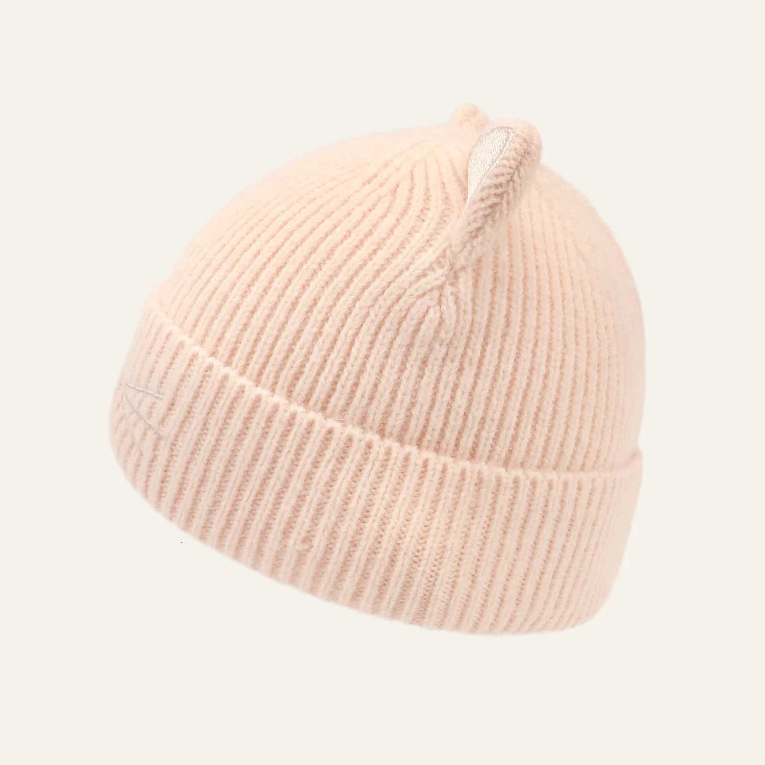 Baby Winter Warm Hat Cartoon Cat Childrens Knitted Ear Protection Hat Solid Baby Beanie Hats For Girls Boys 036Months Kids CapL251024