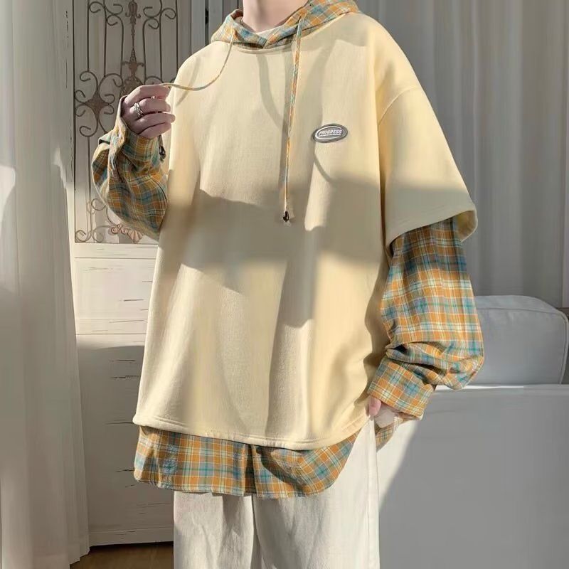 Fake Two-piece Designer Hoodie Jacket Tracksuit Men Polo Veste Coat Hoodie For Men, Autumn Hooded Clothing, Loose Fit, Plus Size, Trendy Brand, Ins St