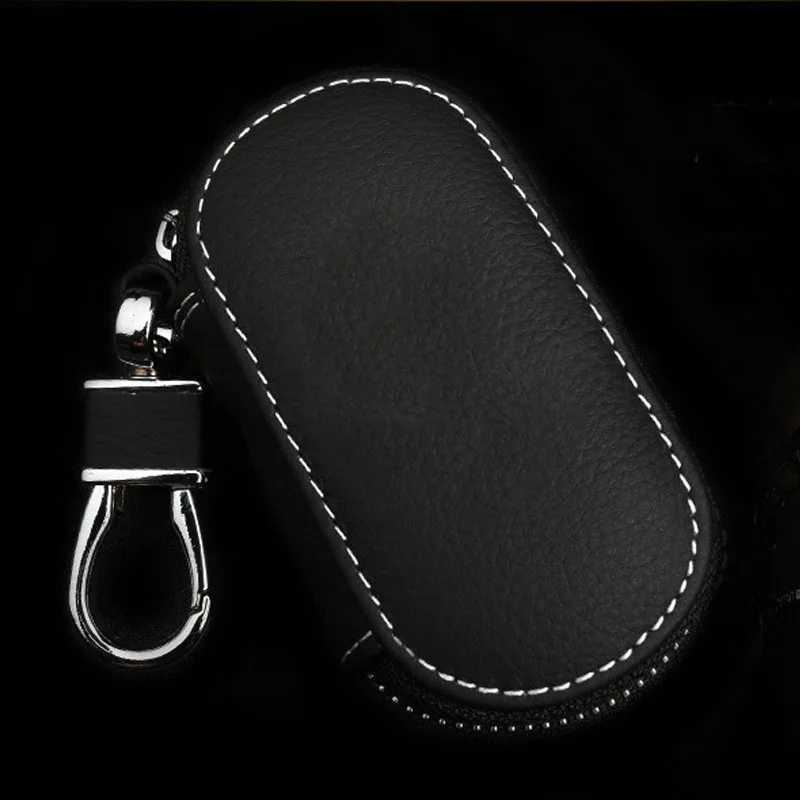 Leather Car Key Case Zipper Keychain Cover with Card Slot Housekeeper Organizer for Men Women Gift Ready Z251023