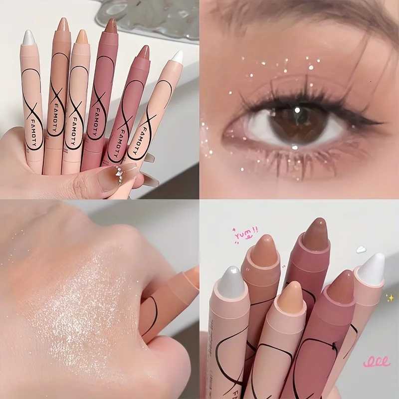 Pearl Lying Silkworm Matte Glitter Eyeshadow Stick Highlighter Eye Shadow Pen White Pearlescent Brightening Eyeliner CosmeticL251024