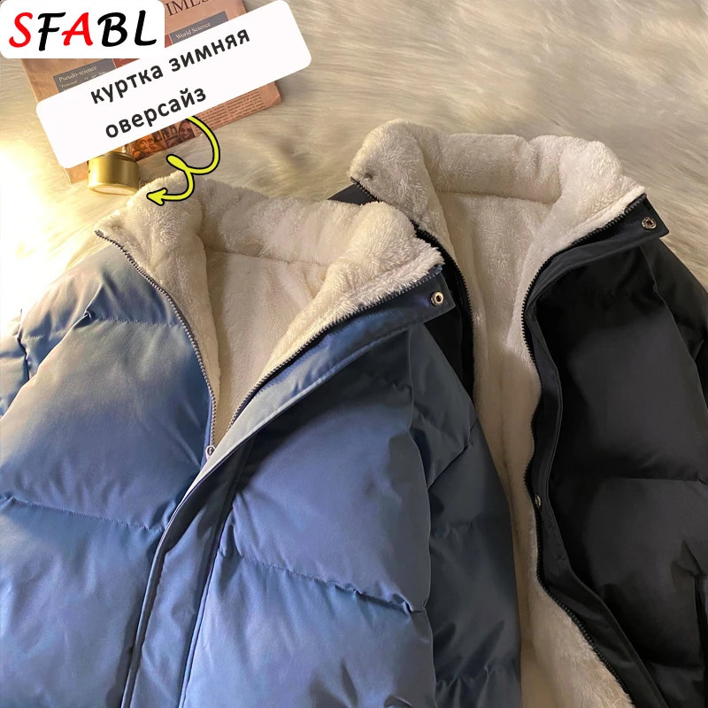 Youthful Trend Oversize Mens Winter Jacket Streetwear Puffer Jacket Men Solid Padded Coat Men Women Warm Fleece Parka Coat Male 251020