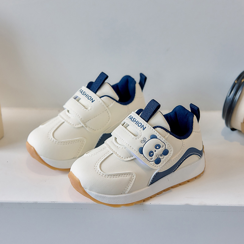 Leather luminous shoes, hook and loop functional shoes, fashionable and trendy shoes, anti slip sports shoes, casual children's shoes