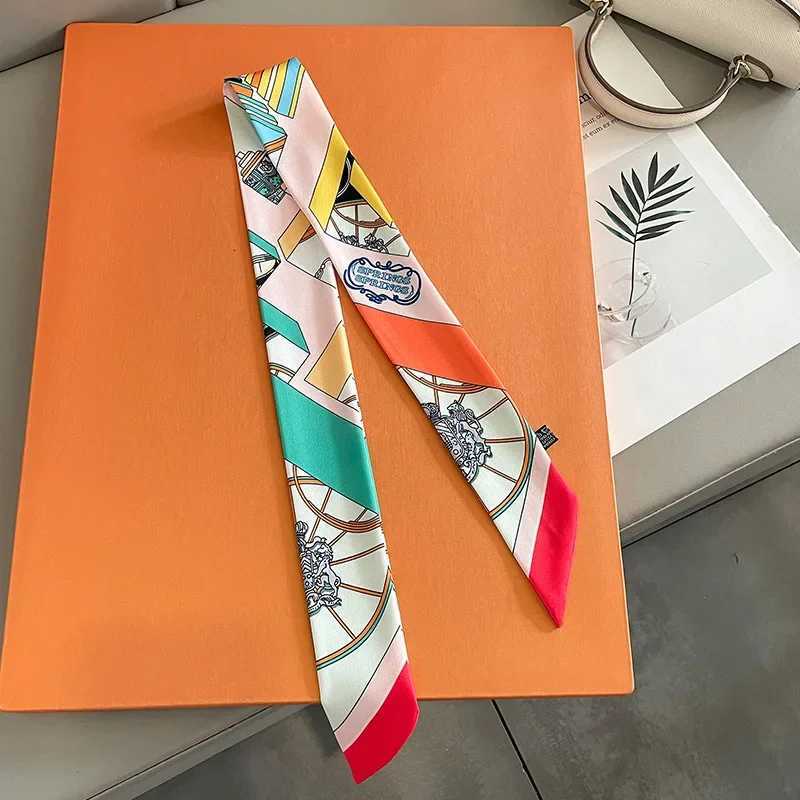 Luxury Brand Printed Bag Str Scarf Wen Small Silk Scarf band Long Bag Accories Ribbon Y251024