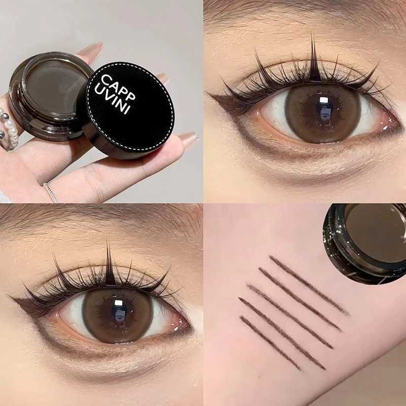Black Eyeliner Cream with Brush Set Waterproof Beauty Cosmetics Long Lasting Brown Eyeliner Eyebrow Silkworm Gel Makeup ToolsL251024