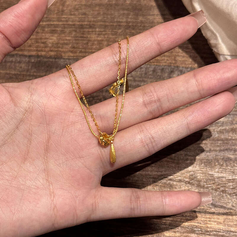 Necklace Designer luxury pendant necklace Water Drop for Women men Exquisite retro High End wire drawing process copper plated with 18K gold Festival 