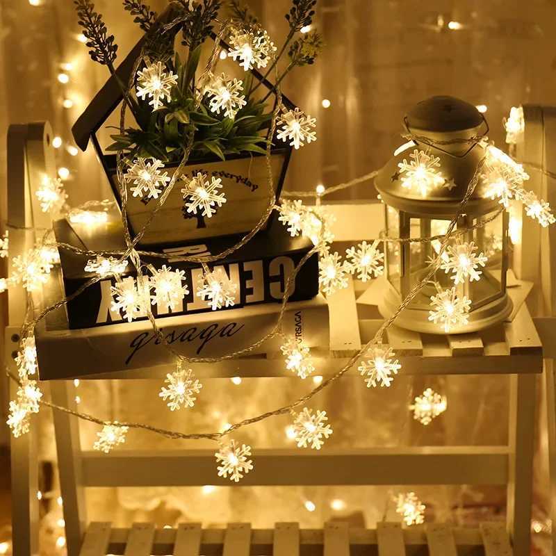 1510m LED Snowflake String USBBattery Fairy Light String Festive Party Decorative Lights Christmas Tree Decorative Lights C251024