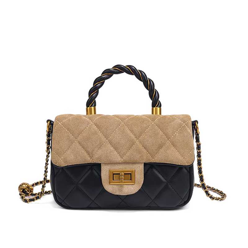 COCIO designer bag 2025 genuine leather new winter trendy and versatile leopard print diamond grid large capacity commuting tote bag for woman khaki b