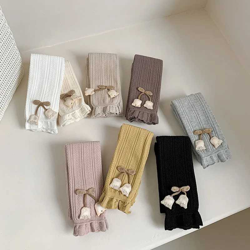 Girls Leggings Multi Colors 17 Y 2024 Autumn New Cute Lace Tulip Thin Legging for Kids Cropped Pants Daily Outdoor WearT251024