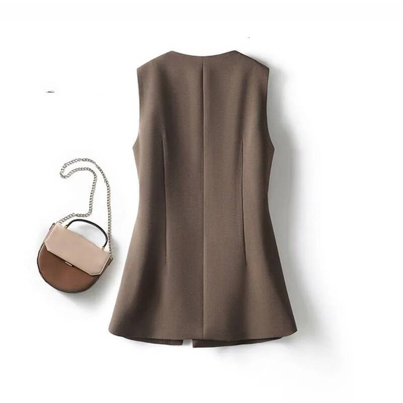 Spring Autumn 2025 New Korean High-end Fashion Vest Women Office Casual Loose Sleeveless Blazers WaistCoat Outwear Ladies Tops dongdumaoyi