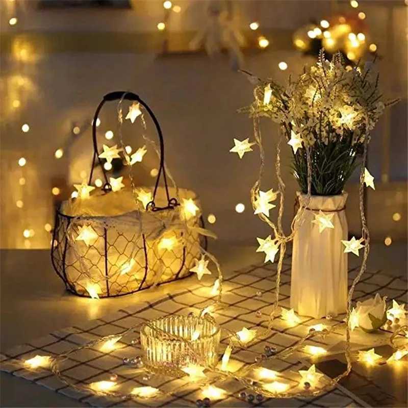 6M 40Led Lights Outdoor Decoration String Lights Christmas Tree Home Window Decor Holiday Lighting Star Light Strings C251024