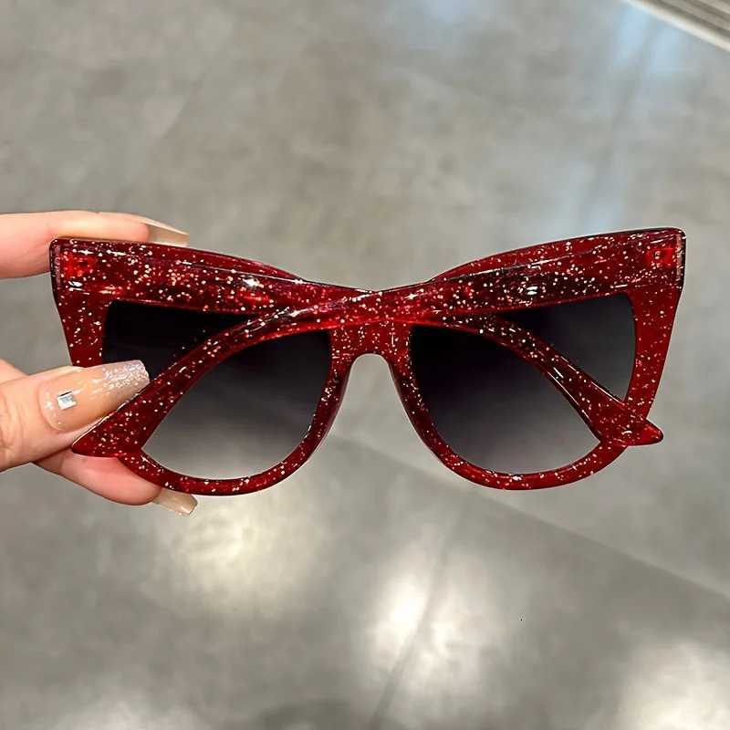 Retro Gradient Lens Cat Eye Sun Shades Large Sunglasses For Women Leopard Fashion For Vacation Beach PartyT251024