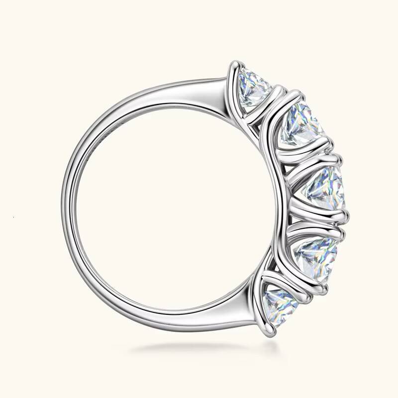 Factory Direct Sales 1Carat Moissanite S925 Sterling Silver Fourclaw Colorful Moissanite Wedding Ring for Women