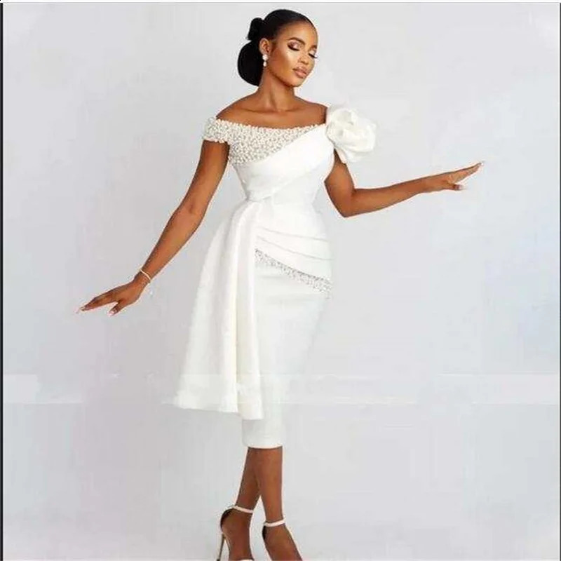 Knee Lenght Mother of the Bridal Wedding Party Dress Ivory Womens Evening Dress Elegant Party Dresses Customized 251023