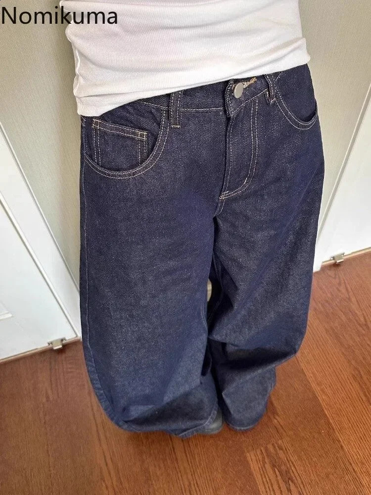 Jeans Women Streetwear Chic Y2k Wide Leg Pants 2025 Bottms High Waist Straight Denim Trousers Casual Korean Pantalon Femme 251023