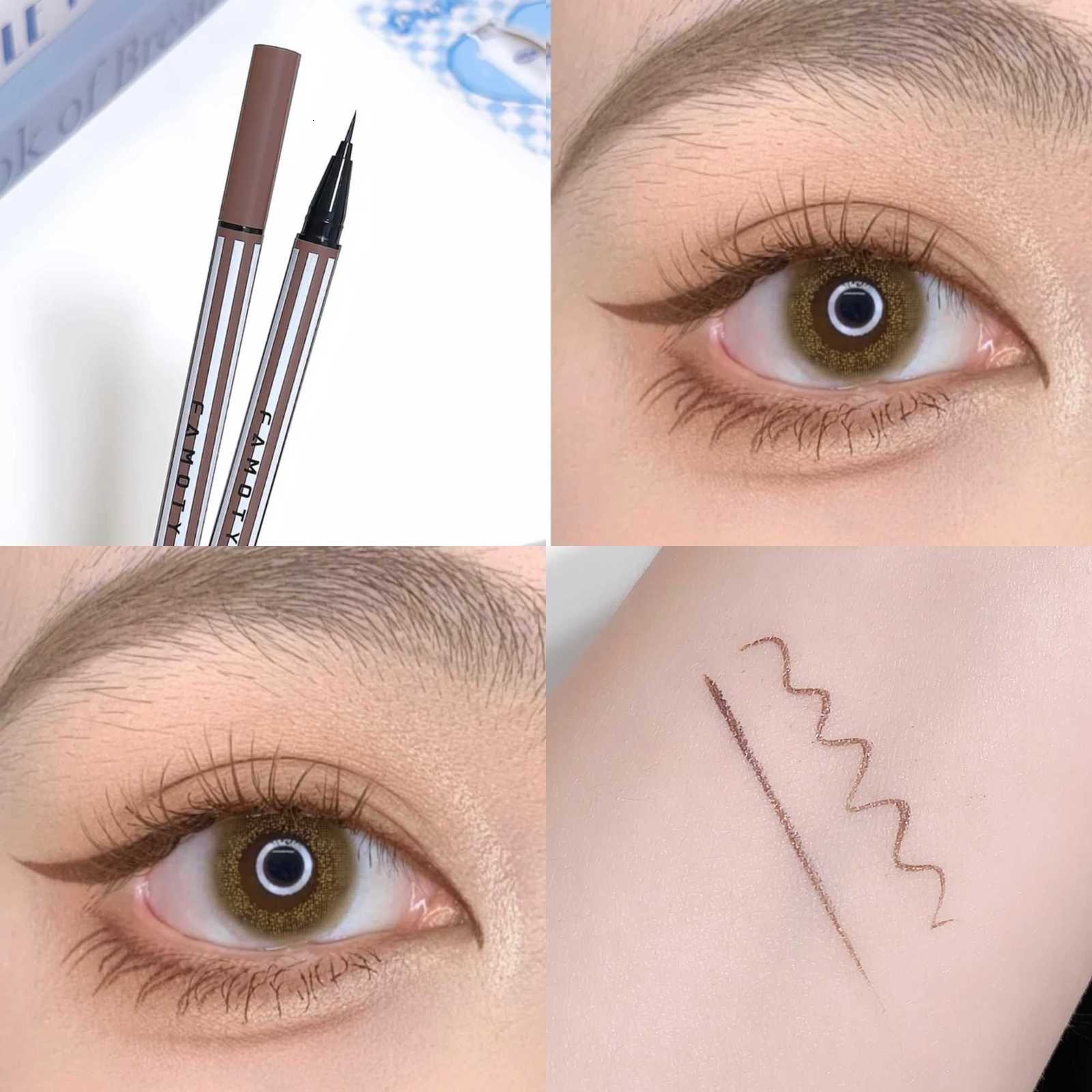 4 Color Quick Dry Slim EyelinerUltrafine Matte Liquid Eyelash Pencil Waterproof Brown Lasting Lying Silkworm Lower EyelashesL251024