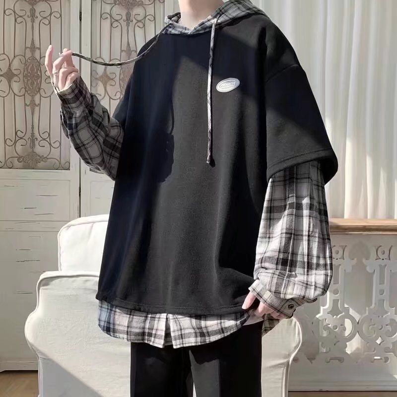 Fake Two-piece Designer Hoodie Jacket Tracksuit Men Polo Veste Coat Hoodie For Men, Autumn Hooded Clothing, Loose Fit, Plus Size, Trendy Brand, Ins St