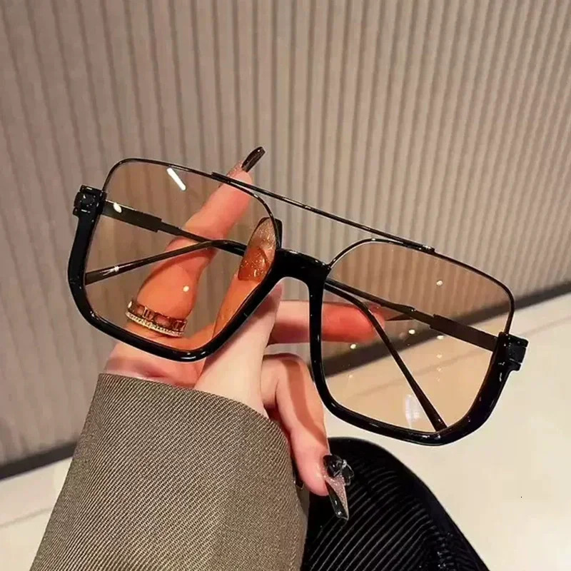 Vintage Oversized Square Sunglasses Fashion Men Women Shades Eyewear Trendy Glasses UV400 Sun Glasses 251023