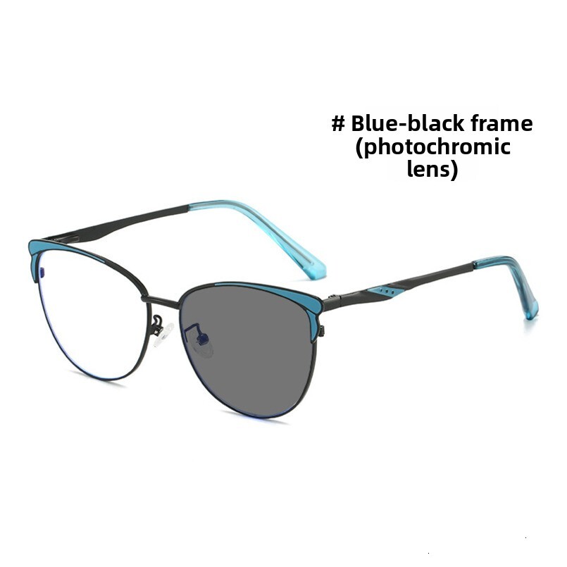 Color Changing Glasses New Fashion Frame Metal Cat Eye Anti Blue Light Fresh Style YuSt7166 Can Be Paired With Myopia