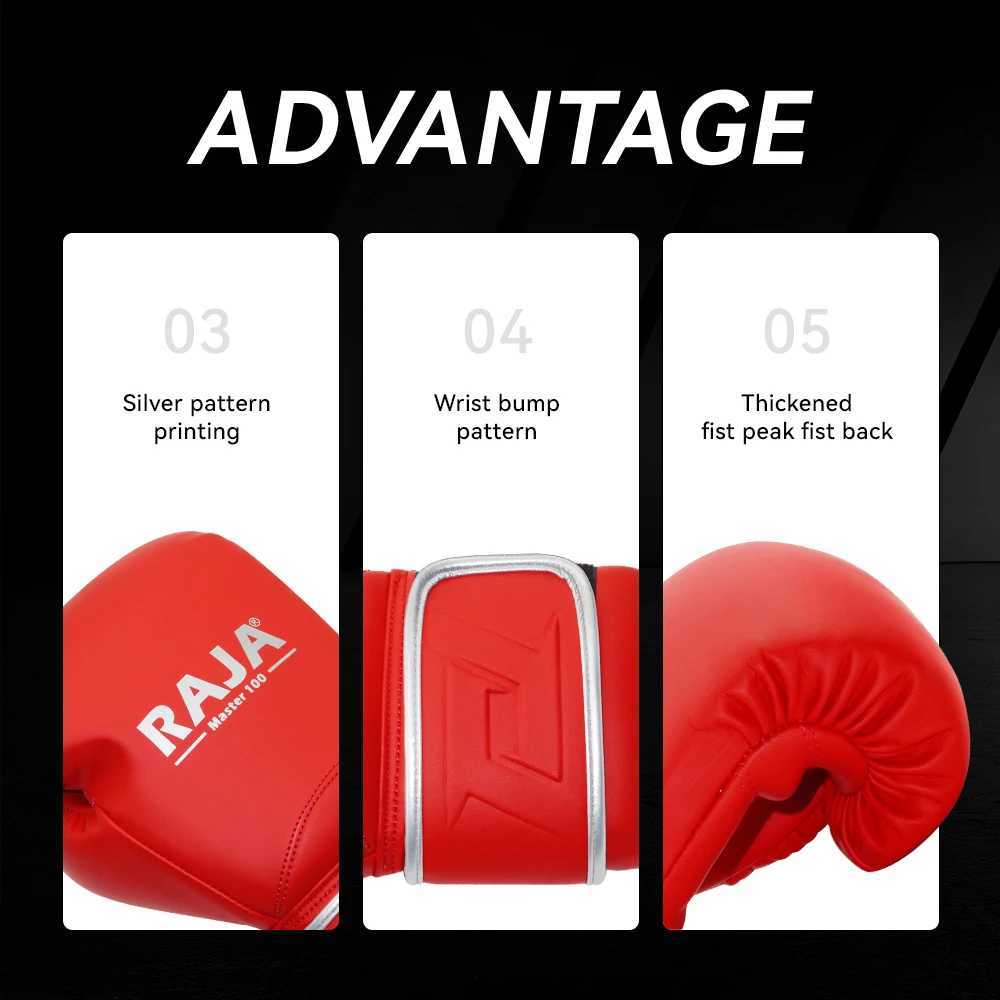 Raja Boxing Gloves Men Women MMA Genuine Cowhide Leather latex Pro Training Sparring Muay Thai Punching Bag Mitts 12 14 16oz Y251023