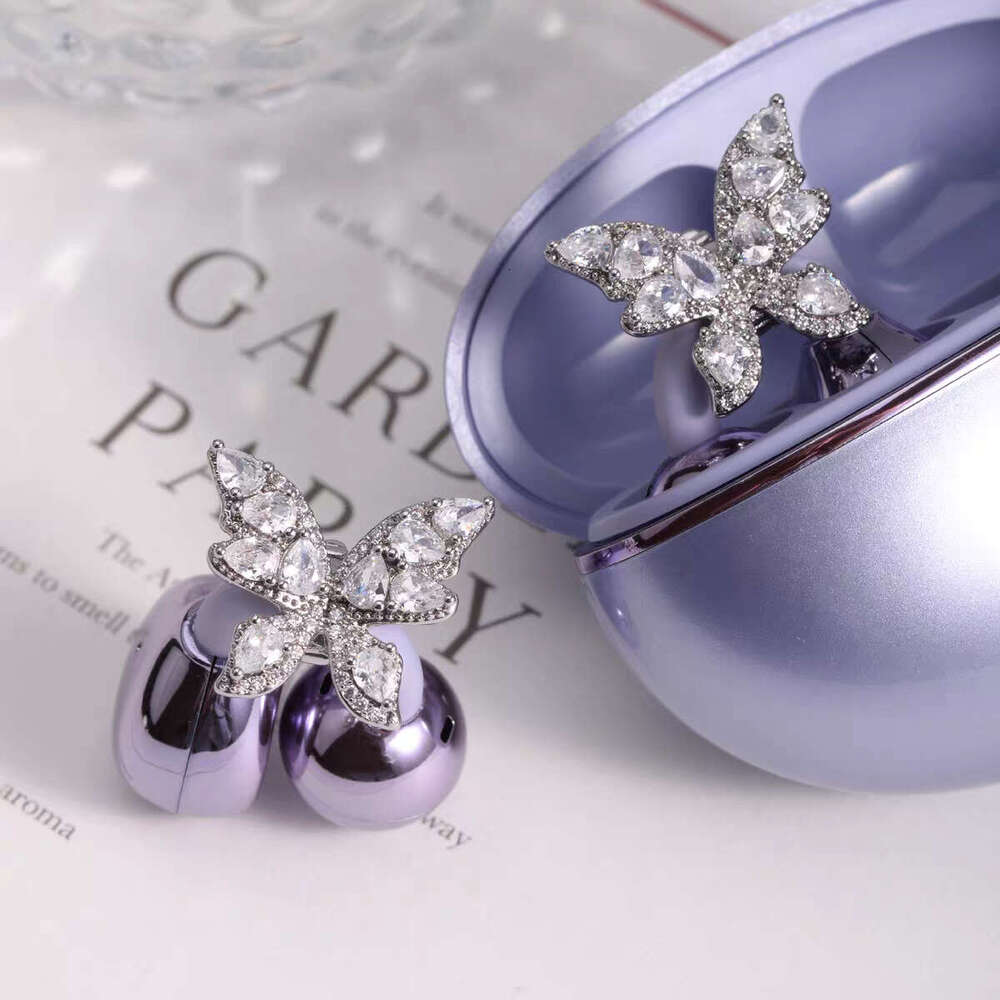DHcollections Full Dia Bowknot Clip Niche Design Sense Light High-end Feel Suitable for Freeclip Bluetooth Earphone Accessories