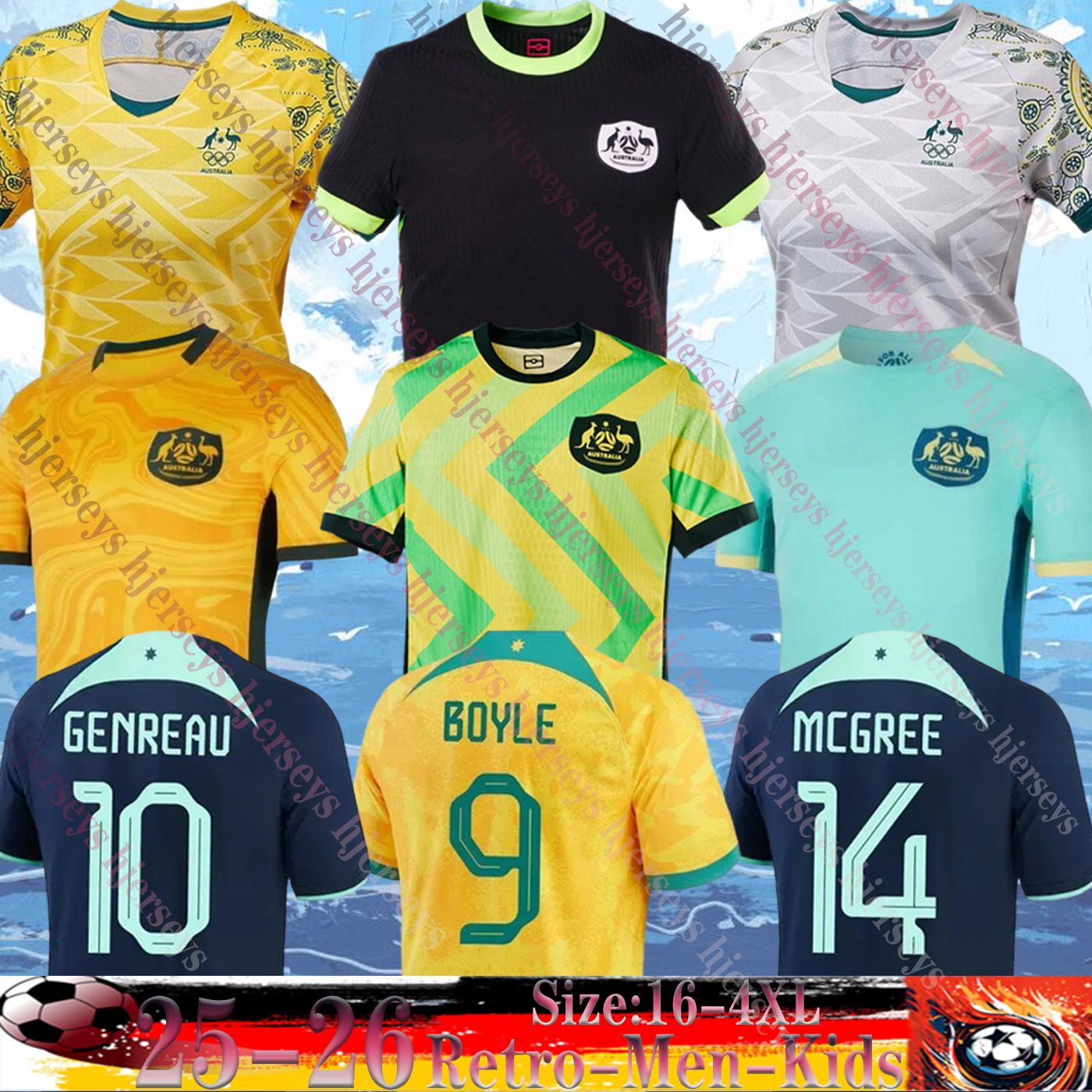 2025 2026 Australia Soccer Jerseys National DUKE SOUTTAR 22 23 24 25 26 METCALFE GENREAU BOYLE CIRCATI MCGREE AGOSTINO SILVERA 2024 Home Away Men kids football T shirt