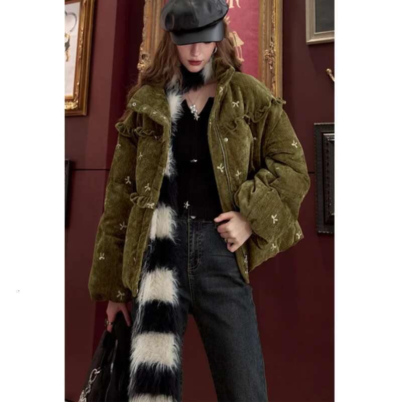 2025 Winter New Arrivals Bow Embroidery Down Jacket For Women, Sweet And Cute Veet Cloth Thick Warm Coats Designer Women