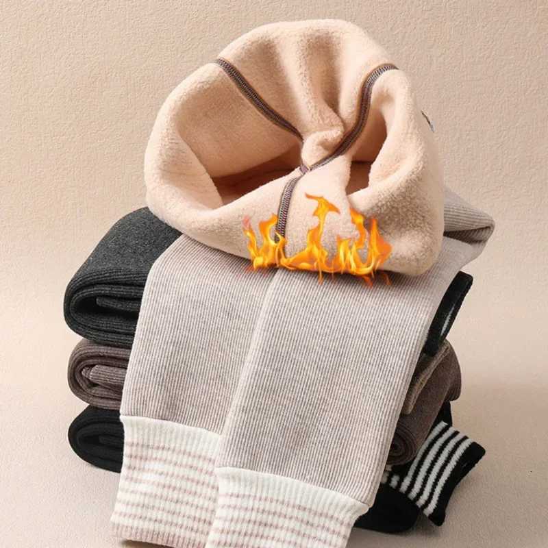 Winter Warm Children Girls Leggings Thick Padded Simple Solid Pants Kids Girl Plus Velvet Pants Children Trousers 115 YearsT251024