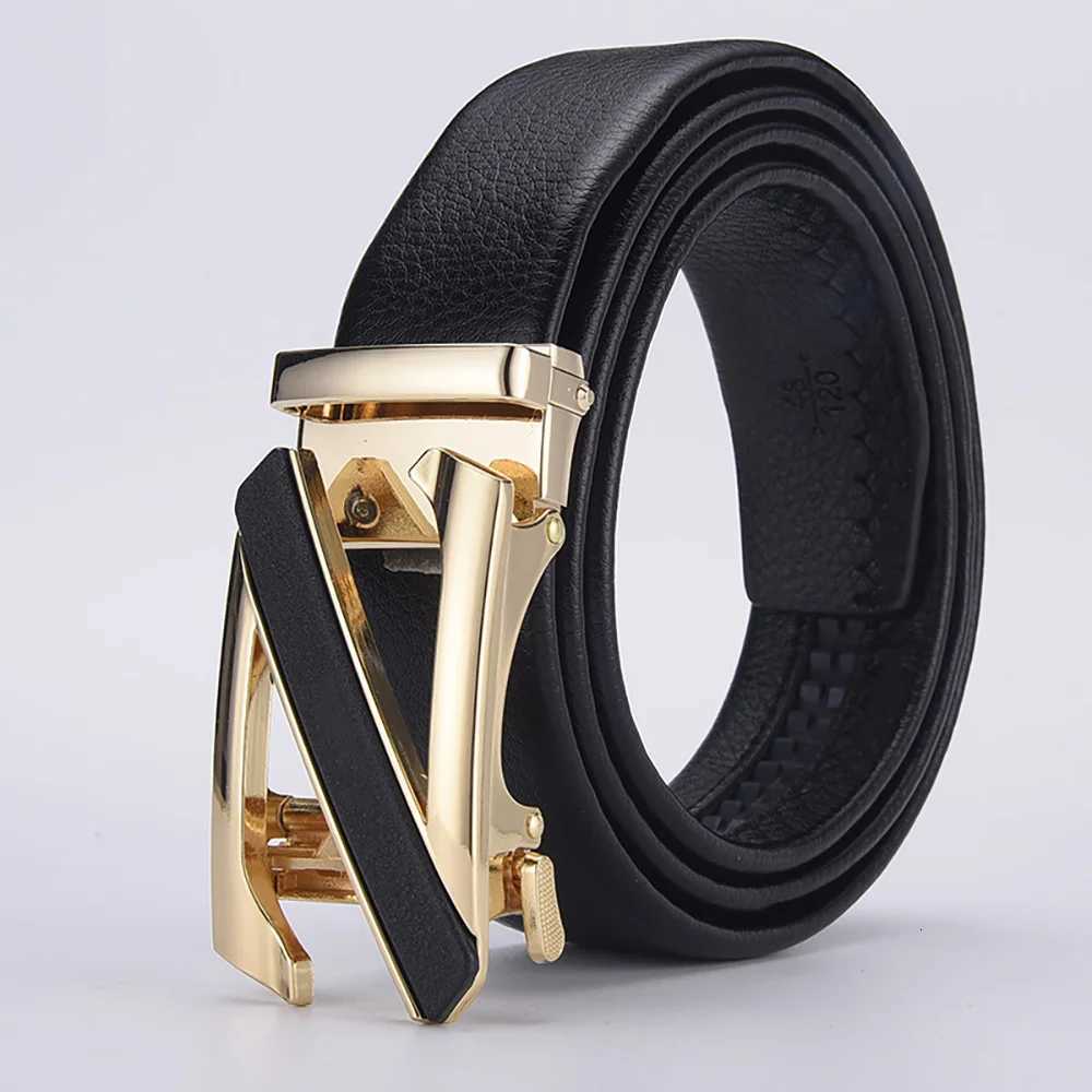 Fashion Retro Mens Letters Automatic Buckle Belt Simple Suit Casual Belt Suitable For Mens Various Formal Occasions W251024