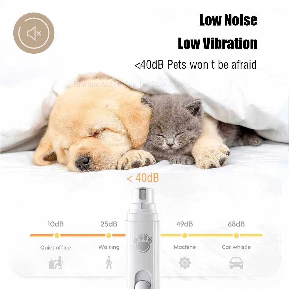 Electric Dog Nail Grinder Pet Nail Clipper USB Rechargeable Pet Nail Trimmers Painless with Polisher Wheel for SmallLarge Pets Z202510241
