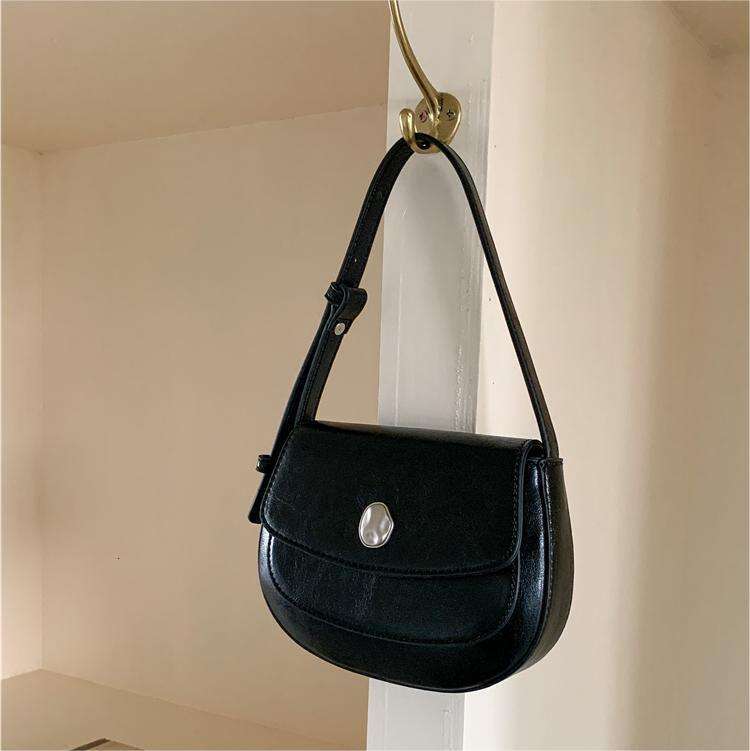 New Flip Cover Handbag Shoulder High-End Feel Women Solid Color Simple Crossbody Niche Shell Underarm Bag B5